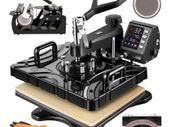 BRAND NEW 6 In 1 Heat Press Machine 800W 12 X 15 Inch Black & Blue 360 Degree Rotation Design Digital LED Transfer Printing for Mug
