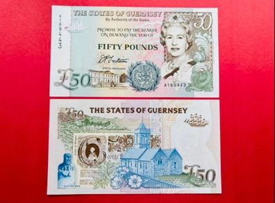 Guernsey  50 Pounds  1994  ( Uncirculated )  Pick  59  A Prefix .