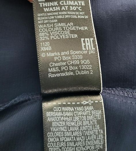 M&S navy sleeveless blouse, Size 24