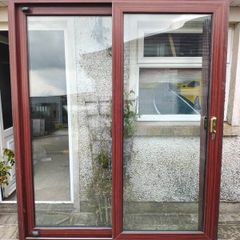 upvc rosewood sliding door
