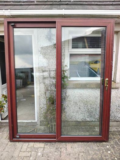 upvc rosewood sliding door