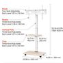 Rolling TV Stand, Mobile TV Cart for 32-70 Inch Screens, 25 Left-Right Rotation and Height Adjustable TV Mount with Tray, Holds up to 88 lbs for Corner, Bedroom, Outdoor, Max VESA 600x400mm Image 2