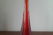 Mid Century Murano Art Glass Vase orange/red