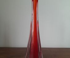 Mid Century Murano Art Glass Vase orange/red