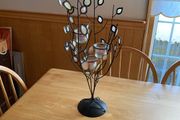 Candle holder - leaf design with three candle holders.
