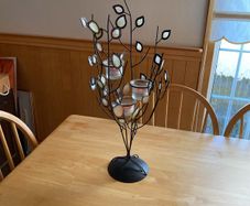 Candle holder - leaf design with three candle holders.