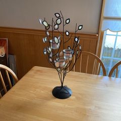 Candle holder - leaf design with three candle holders.