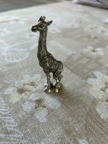 Miniature Figurine Pewter Giraffe