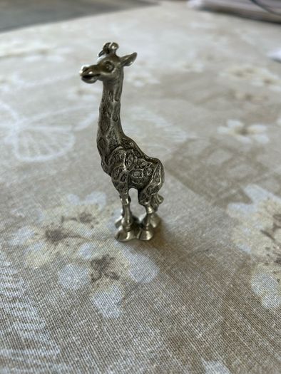 Miniature Figurine Pewter Giraffe