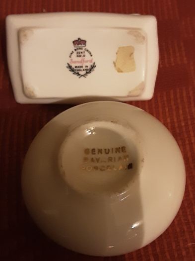 two ceramic pin dishes