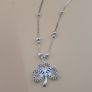 Elegant 925 Sterling Silver Four-Leaf Clover Pendant Blue & White Zirconia Stones Image 9