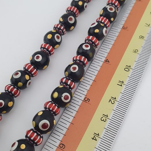 Vintage Venetian Style Thousand Eyes & Chevron Glass Beads Necklace