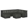 8 Piece Garden Pallet Lounge Set Solid Pinewood Dark Grey Image 5