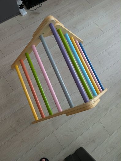 Pikler Triangle Climbing Set with Slide & Climbing Wall/Rocks