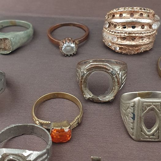 Lot of 24 Antique Rings  Mixed Brass Damaged Antique Style Ring Collection