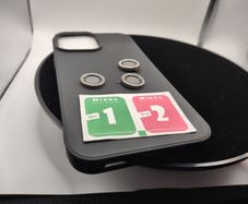iPhone 13 pro max black case with diamond camera rings