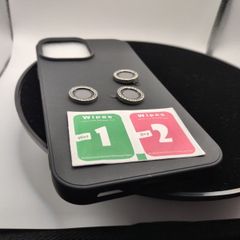 iPhone 13 pro max black case with diamond camera rings