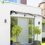 Front Door Canopy Outdoor Awning, Rain Shelter for Back Door, Porch, Patio, Window, 200 x 80 cm, Black Image 2