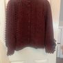 New Boutique bought expensive lace detailed Blouse in burgundy - Size 12 Image 4