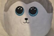 TY toys 22cm Squishmallow  Boo Slush  Husky Dog Plush Gray W/Blue Glitter