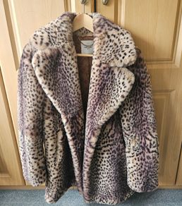 Replay Leopard Print Faux Fur Coat