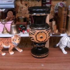 wooden vase ex film prop