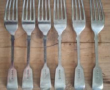 Antique Nevada Silverplate Fiddle Forks