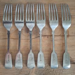 Antique Nevada Silverplate Fiddle Forks