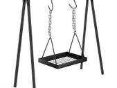 BRAND NEW Swing Grill Campfire Cooking Stand Multi-Use Carbon Steel Equipment Easy to Install Height Adjustable Camping Outdoors