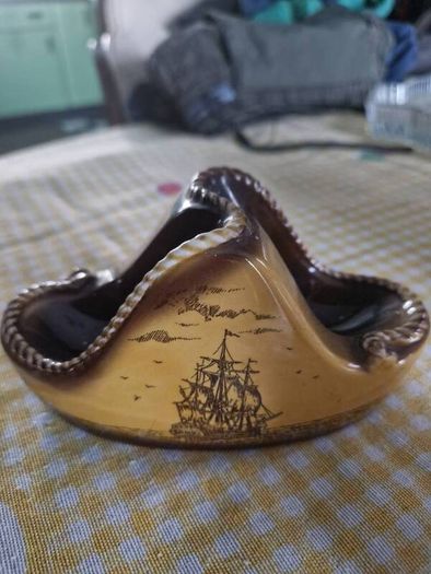 Pipe stand Vintage Mid Century double pipe holder ceramic