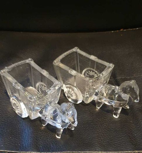 Vintage 1950s Pressed Glass Horses