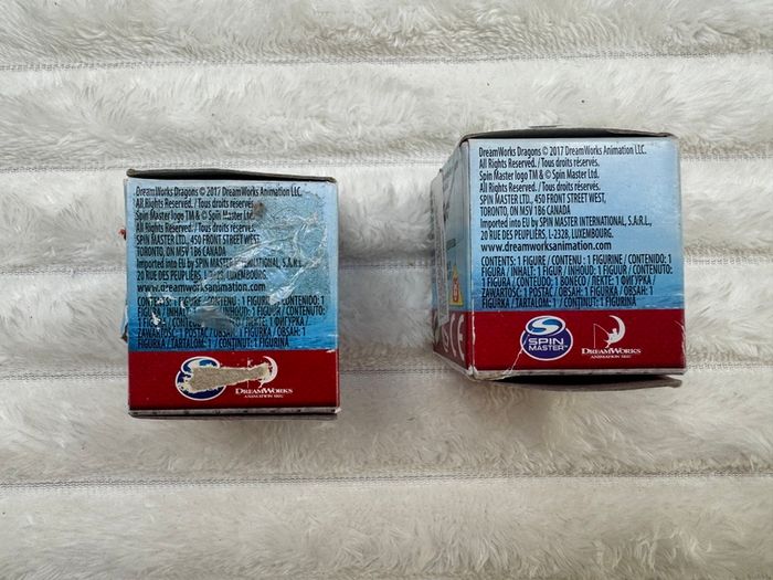 Mystery Dragon Series 1 mini Spin Master Dreamworks Dragons Barf and Belch and Meatlug  approx. 5 cm. damaged boxes Please see photos
