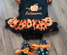 Baby's first Halloween dress and shoes
