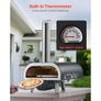 Outdoor Pizza Oven, 12 in Wood Fired Pizza Ovens, Pellet Pizza-Stove with Thermometer & Electric Rotation, Portable Pizza-Maker for Outside Backyard Patio Camping, Pizza-Stone, Carry Bag, Shovel Image 7