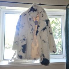 cow print fur coat