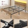 Double Bed Frame with LED Lighting USB A and USB-C Port Underbed Storage Metal Frame Image 5
