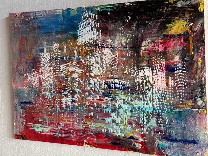 Original Art Original Cityscape in Abstract