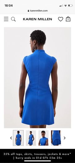 Karen Millen Structured Crepe cobalt blue Military Tailored Dress