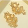 Golden Dragon Earrings Intricate & Bold Image 2