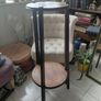 Vintage French wooden plant stand two tier Image 4