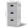 File Cabinet with 3 Drawers Grey 102.5 cm Steel Image 9