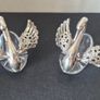 Rare vintage swan-shaped salt cellars crafted from 925 silver and cut crystal Image 8