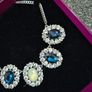beautiful dress silver/gems/diamond necklace Image 3