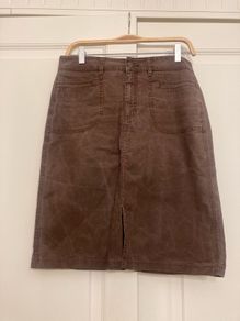 Vintage Brown Denim-Look Skirt