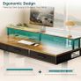 Standing Desk with 3 Storage Drawers, 120cm Height Adjustable Desk Electric Sit Stand Table with Monitor Stand, LED Lights, Power Outlet, Space Saving for Small Home Office Living Room, Brown Image 4