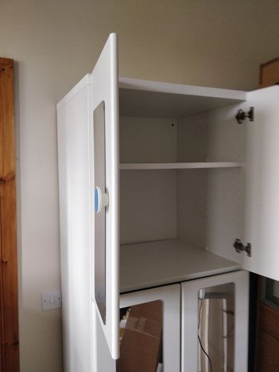 Wardrobe with 4 doors, white, with 1 clothes rail, 3 shelves