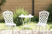 Garden Bistro Set 3 pcs White Aluminium
