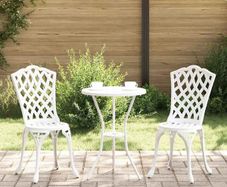 Garden Bistro Set 3 pcs White Aluminium