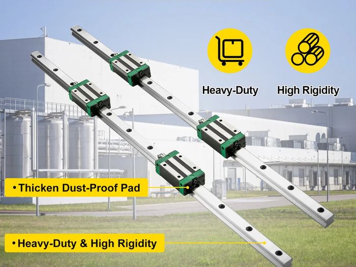 HGR20-1700mm Linear Guide Rail Kit Slide Rail with 1Pcs RM1605-1700mm Ballscrew with BF12/BK12 Kit Linear Slide Rail Guide Rail Square For DIY CNC Routers Lathes Mills