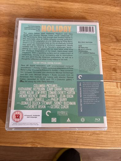 Criterion Collection Blu Ray. Holiday
